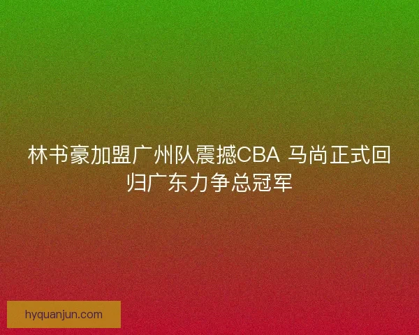 林书豪加盟广州队震撼CBA 马尚正式回归广东力争总冠军
